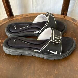 Nike Comfort Footbed Slide Sandals Size 8 Womens Black & White 360883-011